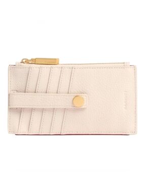 NWT Hammitt 210 West Calla Lily White Leather Brushed Gold Slim Wallet
